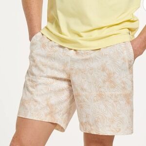 FLX 7" Mens Accelerate‎ Beige Topography Dye Shorts - Size Large